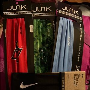 New stretch headband bundle 3 Junk brand and 1 Nike